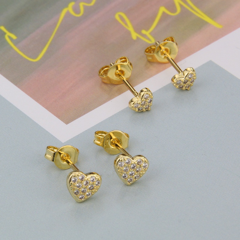 Fashion new heartshaped copper goldplated earrings