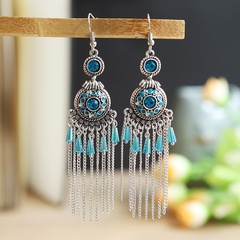 Baroque exotic round compass long tassel earrings wholesale
