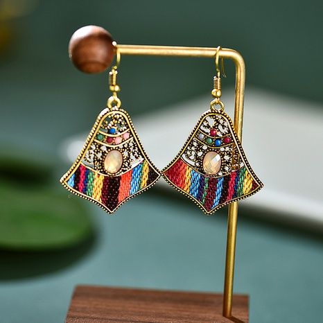glockenförmige antike Damen-Ohrringe aus diamantbesetztem Stoff in Retro-Optik aus gewebter Legierung's discount tags