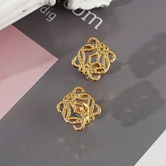 Fashion female square abstract copper earrings