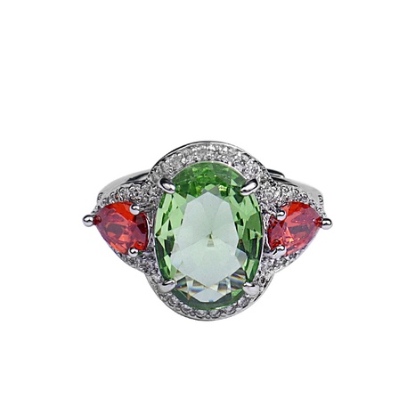 diseño de nicho femenino ovalado simple retro naranja rojo verde anillo de diamantes hembra's discount tags