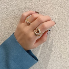 Echtgold Galvanik einfache offene Mode Kette Zeigefinger Legierung Ring weiblich