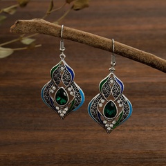 Fashion geometric Bohemia oil drop diamond alloy earrings