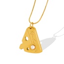 Simple Cheese Block Notched Imitation Pearl Pendant Titanium Steel Plated 18K Gold Necklacepicture7