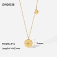 fashion 18K goldplated stainless steel eightpointed star zircon pendant necklace femalepicture11