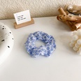 fashion blue and white hair rope plaid polka dot flower hair ringpicture14