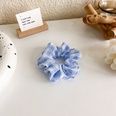 fashion blue and white hair rope plaid polka dot flower hair ringpicture17