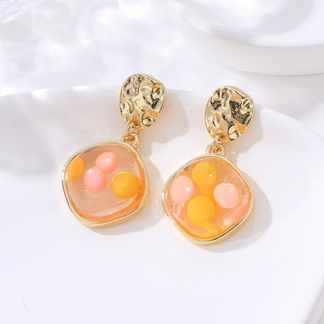 Simple creative color resin pendant cute jewelry earrings's discount tags