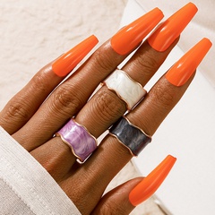 Korean color open ring female enamel glazed alloy index finger ring
