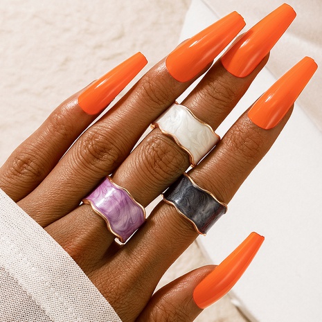 Korean color open ring female enamel glazed alloy index finger ring's discount tags
