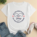Letter Heart Print Ladies Loose Casual TShirtpicture7