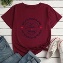 Letter Heart Print Ladies Loose Casual TShirtpicture11