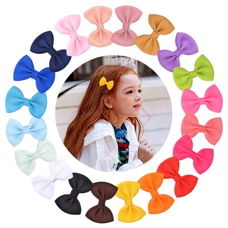 Nueva horquilla de lazo simple para niños multicolor 4,5 cm color sólido lindo clip lateral's discount tags