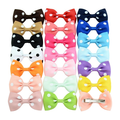 Creative wave point 20 color children's bow cute hairpin simple bow hair accessories's discount tags