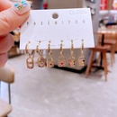 fashion inlaid zircon microset heart shaped lock copper earring combinationpicture6
