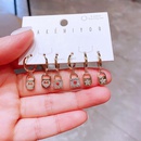 fashion inlaid zircon microset heart shaped lock copper earring combinationpicture8