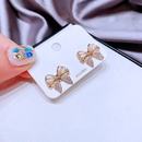 fashion opal bow inlaid zircon copper earrings wholesalepicture6