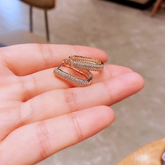 fashion zircon micro-set geometric copper square earrings wholesale