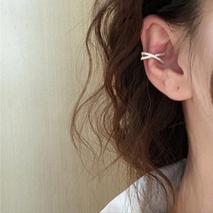 fashion gold plated diamond-studded cross ear clip simple alloy ear bone clip