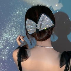 Fashion summer new diamond-encrusted bow twist headdress velvet hair rope accessories