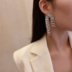 fashion full rhinestone irregular fashion tassel earrings wholesale