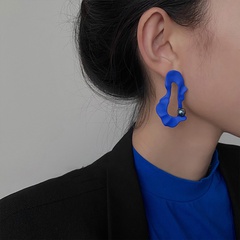vintage Klein blue geometric irregular stud earrings wholesale