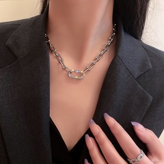 Metal chain short necklace autumn and winter simple diamond sweater chain