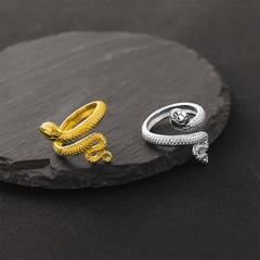 jewelry golden open stainless steel retro snake-shaped titanium steel ring