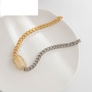 Korean hiphop geometric diamond inlaid Cuban stainless steel clavicle chain wholesalepicture7