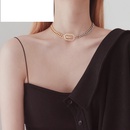 Korean hiphop geometric diamond inlaid Cuban stainless steel clavicle chain wholesalepicture8
