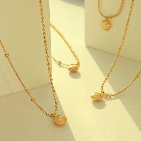 fashion lucky gold bean necklace simple snake bone titanium steel chain's discount tags