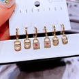 fashion inlaid zircon microset heart shaped lock copper earring combinationpicture9