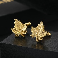 new leaf men's cufflinks simple maple leaf metal cufflinks buttons clothing accessories