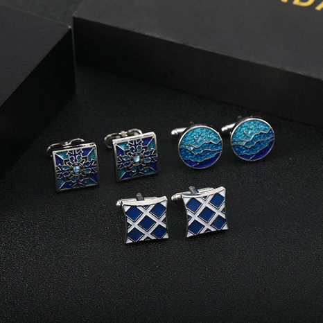 New Simple Men's Cuff Nails Alloy Oil Drip Cufflinks Pair Buttons Shirt Buttons's discount tags
