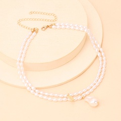 Retro-Mode mehrschichtige Perlenkette einfache Halskette