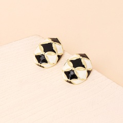 retro geometric irregular diamond oil alloy stud earrings wholesale