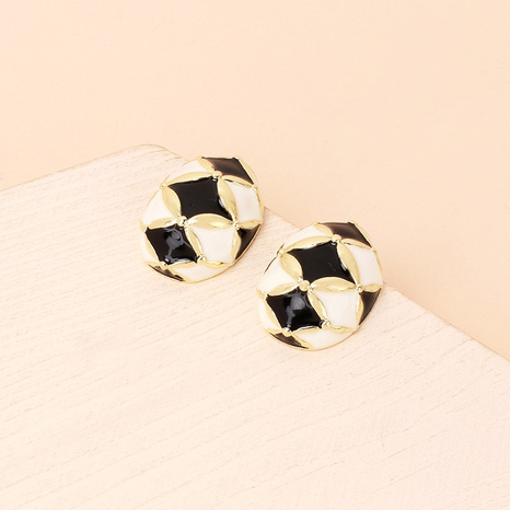 retro geometric irregular diamond oil alloy stud earrings wholesale's discount tags