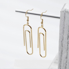 simple geometric plain stainless steel 18K pin earrings