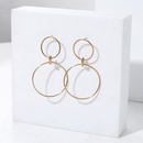 simple geometric circle stainless steel 18K double hoop earringspicture6