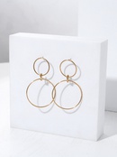 simple geometric circle stainless steel 18K double hoop earringspicture9