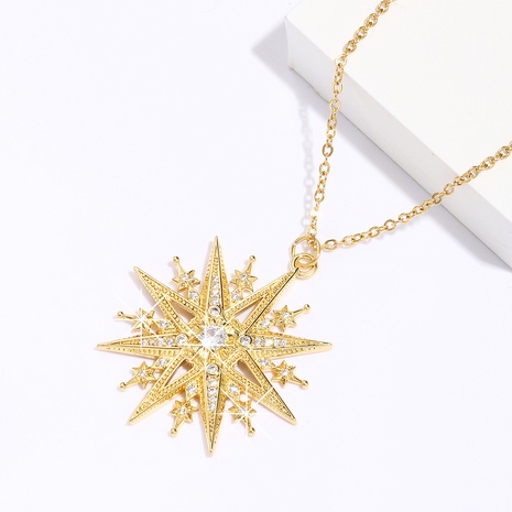 fashion copper-plated 18K gold 16 full star zircon full diamond pendant necklace's discount tags