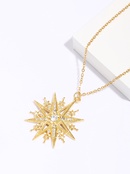 fashion copperplated 18K gold 16 full star zircon full diamond pendant necklacepicture9