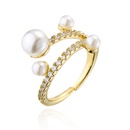 plated 18K gold microencrusted zircon pearl geometric open copper ring femalepicture10