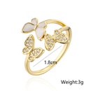 copper zircon jewelry plated 18K gold butterfly open ring femalepicture9