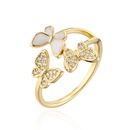copper zircon jewelry plated 18K gold butterfly open ring femalepicture10