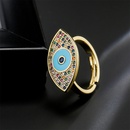 Fashion new copperplated 18K gold mixed color zircon drip oil devils eye copper ringpicture8