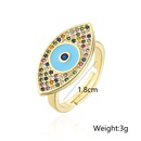Fashion new copperplated 18K gold mixed color zircon drip oil devils eye copper ringpicture9