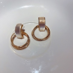 fashion opal geometric multi-layer circle earrings simple alloy women