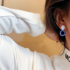 fashion blue gradient earrings contrast color alloy earrings