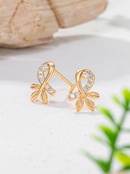 fashion leaf cross inlaid zircon copper earrings wholesalepicture6